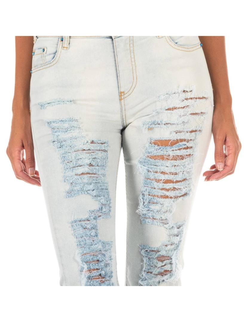imagem de Calça jeans comprida com corte na barra reta 10DB50255 mulher2