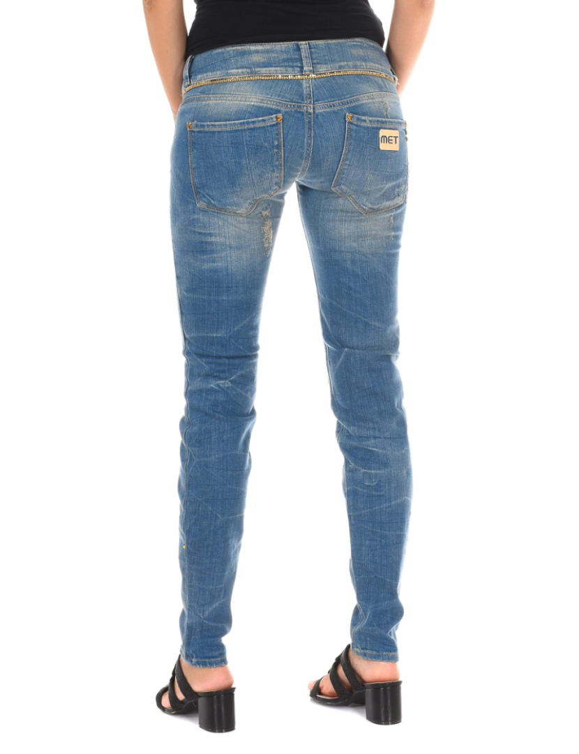 imagem de Calça jeans comprida desgastada e efeito rasgado 10DB50128 mulher3