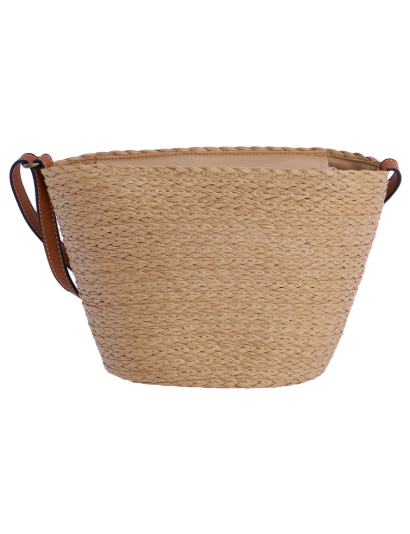 imagem de Bolso Bandolera Para Mulher Amichi Rosana De Rafia Natural Com Cremallera3