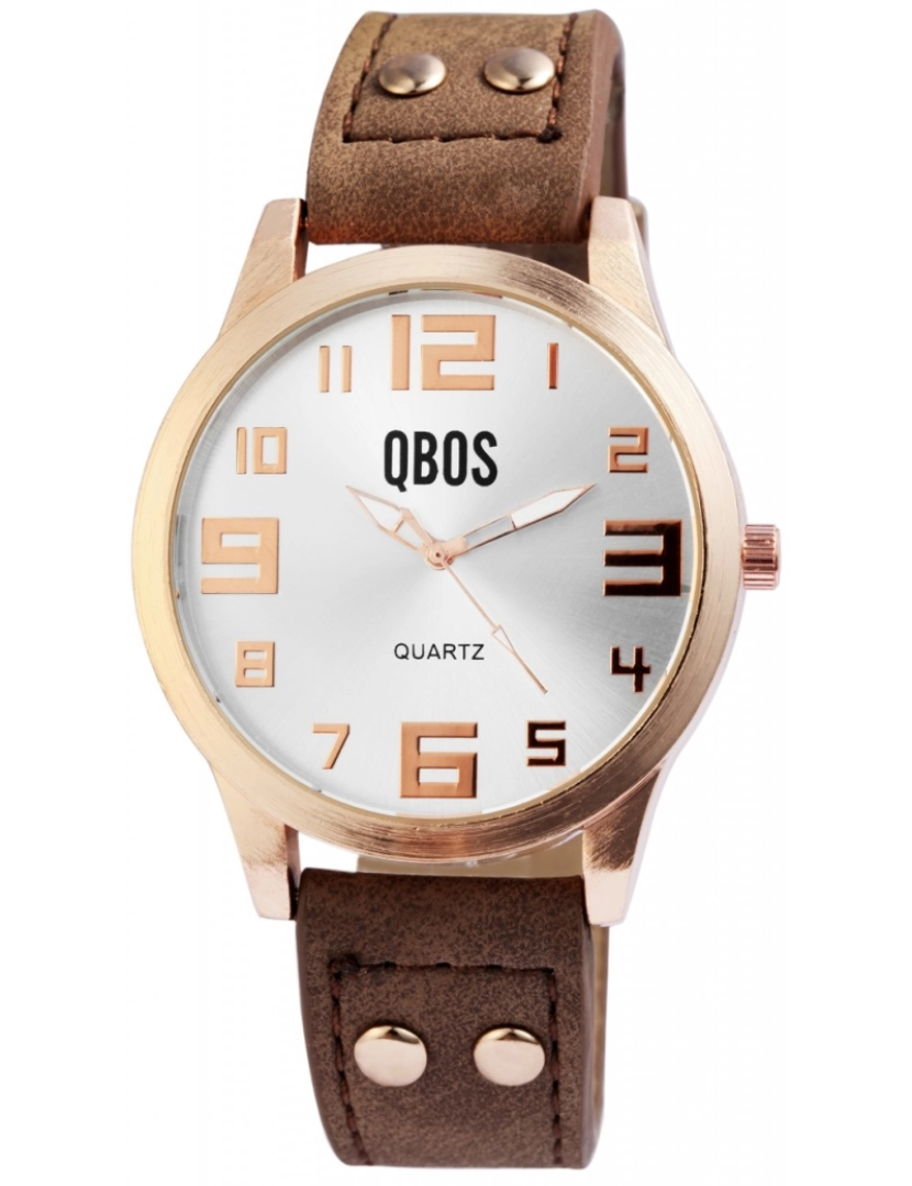 Qbos - Qbos Relógio unissexo com Bracelete em Pele Sintética