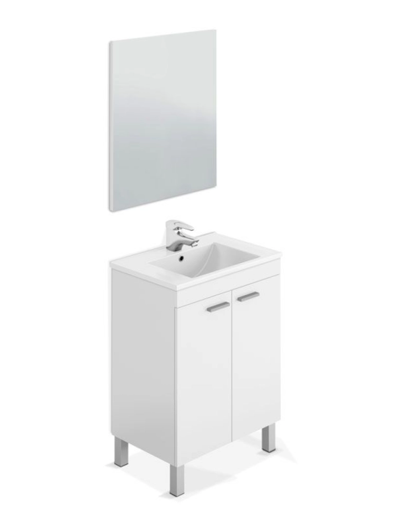 imagem de Mueble de baño con espejo LC1 60 Blanco Brillo 60 x 80 x 45 cm1