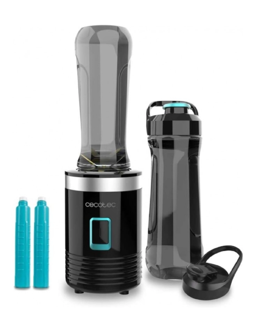 imagem de Cecotec Liquidificador de smoothies com copo portátil, 4 lâminas com revestimento de titânio preto e 500 W.3