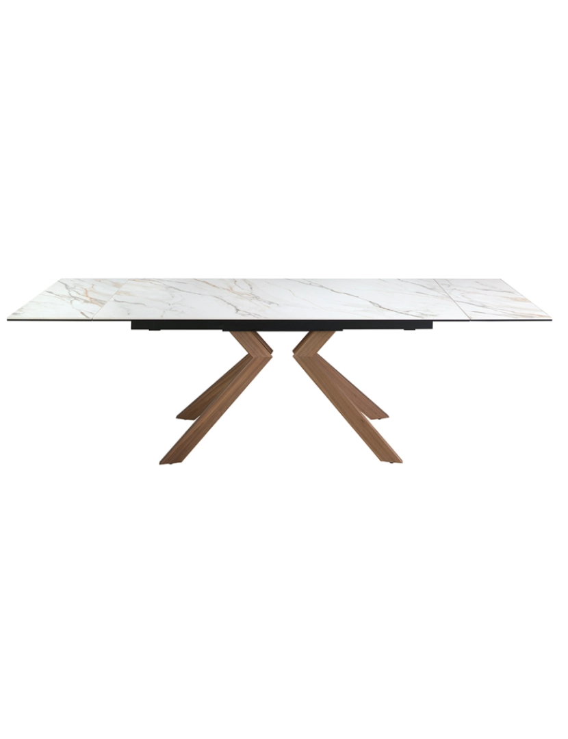 imagem de Mesa de jantar extensível retangular mármore porcelânico6