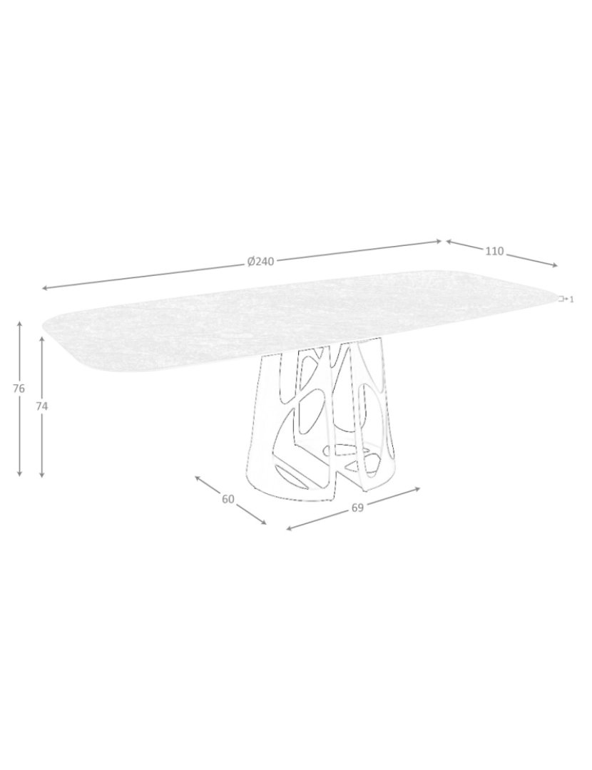 imagem de Tabela de jantar barril oval mármore porcelânico5