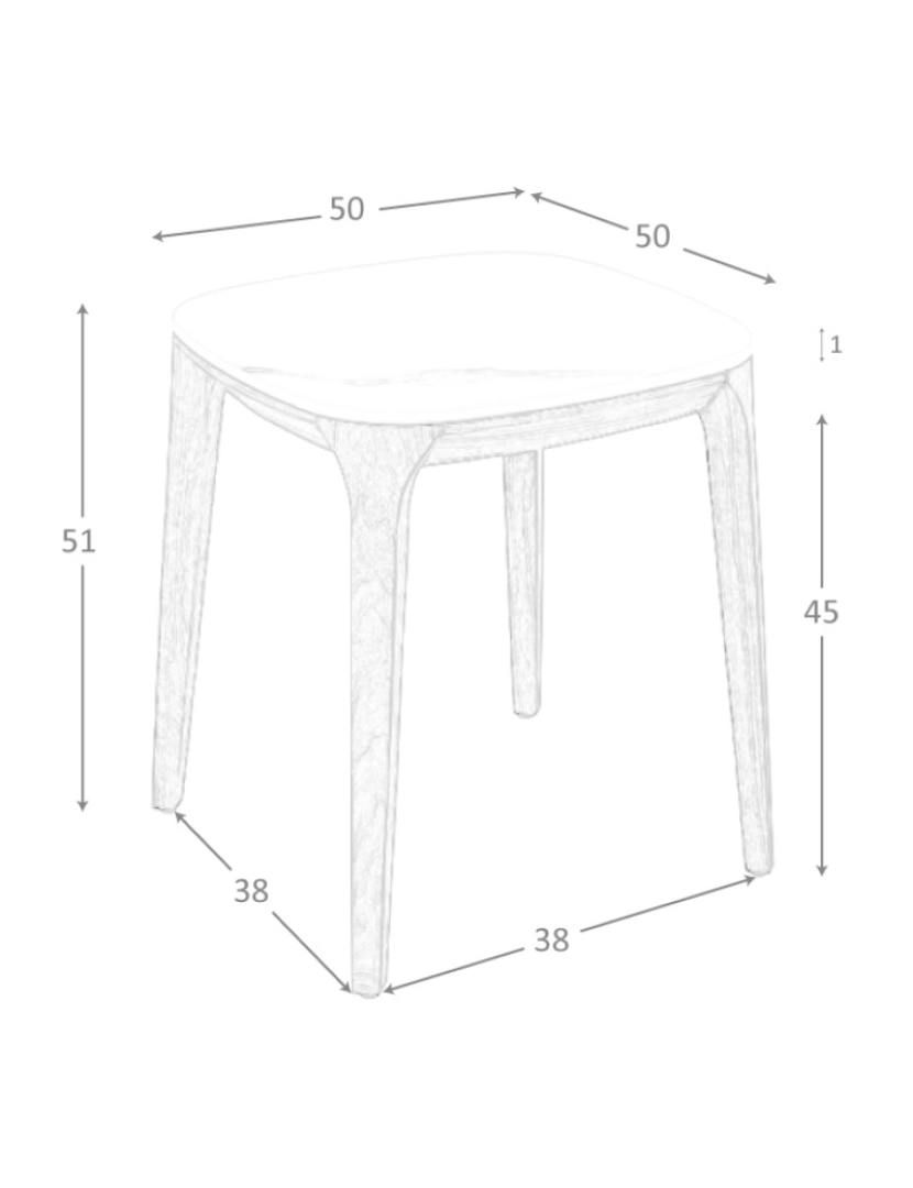 imagem de Mesa de canto quadrada em mármore de porcelana e nogueira5