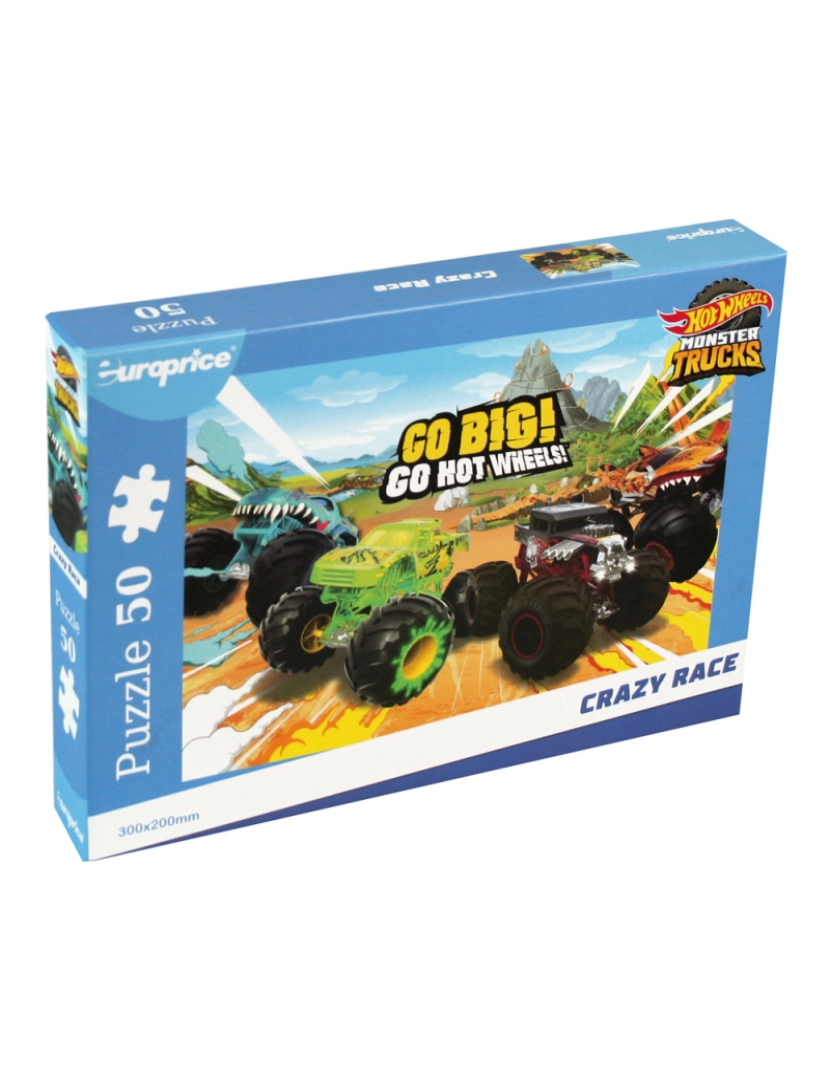 Hot Wheels - Puzzle 50 Pcs Hot Wheels: Monster Trucks Crazy Race