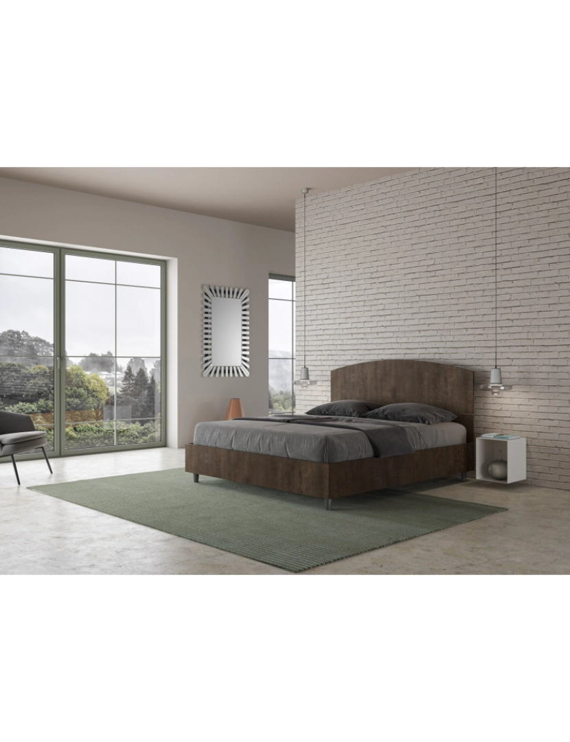 imagem de Cama de casal queen size con estrado 160x200 nogueira Dora3