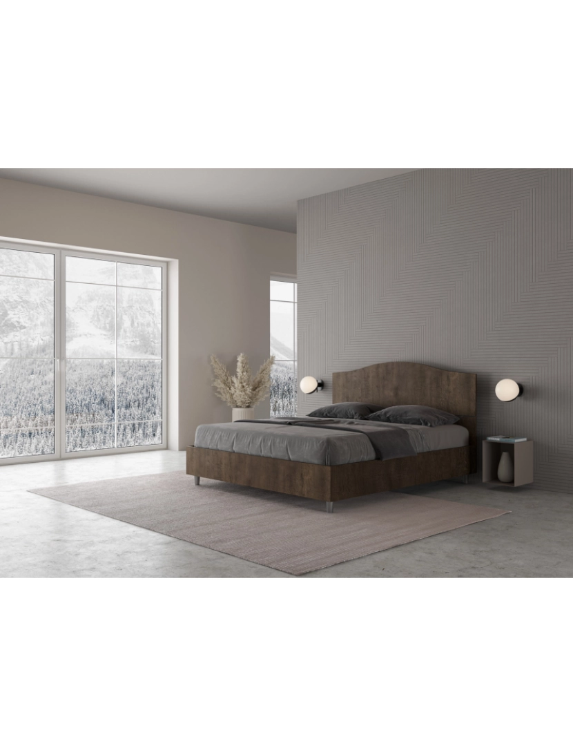 imagem de Cama de casal queen size con estrado 160x200 nogueira Dores3