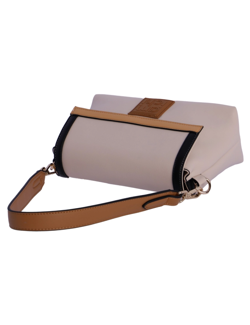 imagem de Bolso De Hombro Para Mulher Amichi Sofia De Piel Sintética Beige Con Cremallera4