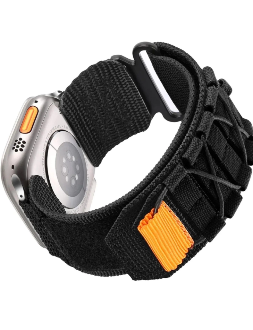 Antiimpacto! - Bracelete Militar Nylon para Apple Watch Series 8 41mm Preto