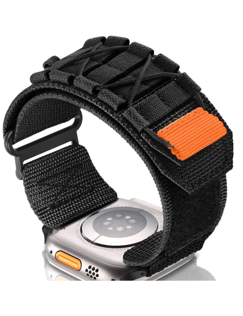 imagem de Bracelete Militar Nylon para Apple Watch SE 44mm Preto2