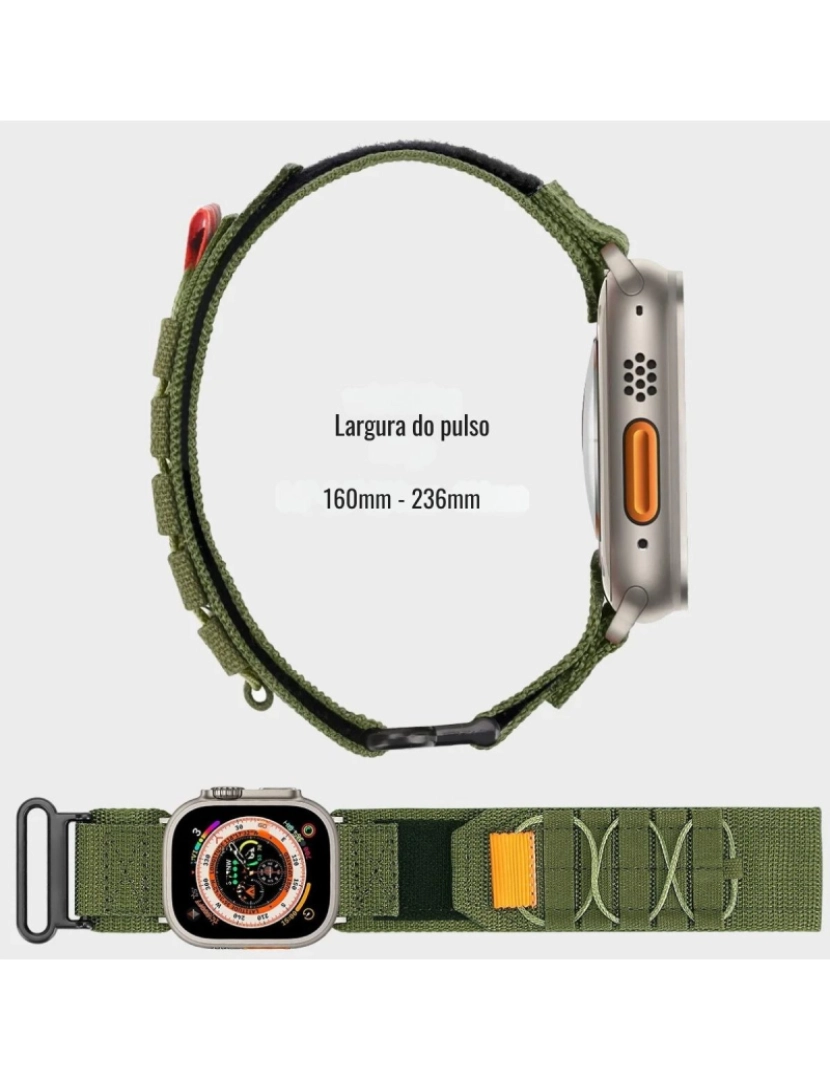 imagem de Bracelete Militar Nylon para Apple Watch Series 4 40mm Verde2