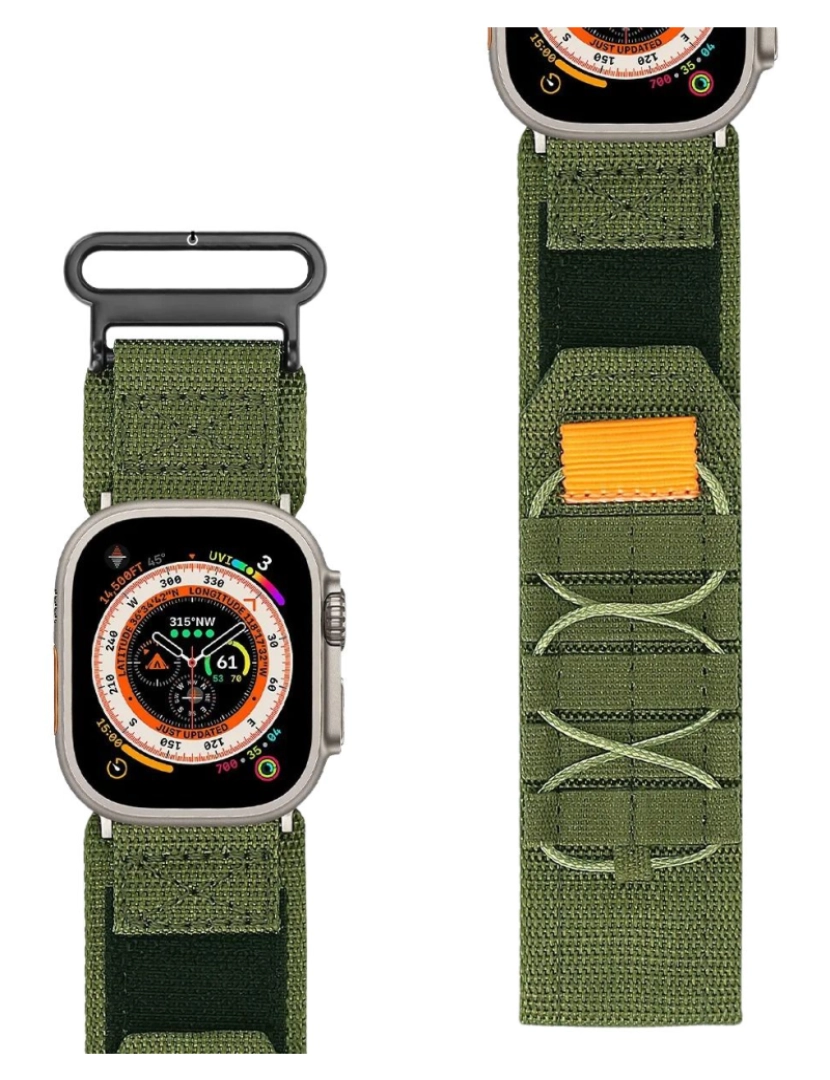 imagem de Bracelete Militar Nylon para Apple Watch Series 4 40mm Verde3