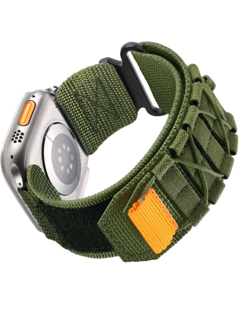imagem de Bracelete Militar Nylon para Apple Watch Series 8 41mm Verde1