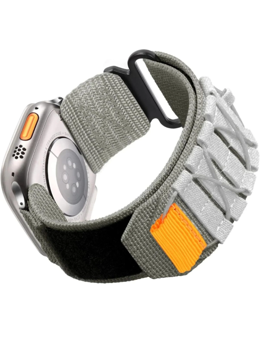 Antiimpacto! - Bracelete Militar Nylon para Apple Watch Series 8 45mm Cinzento