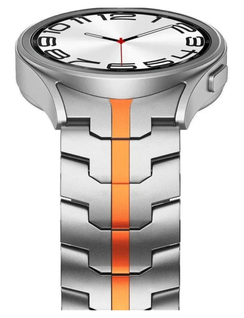 imagem de Bracelete SteelLink para Samsung Galaxy Watch6 44mm Prata e laranja2