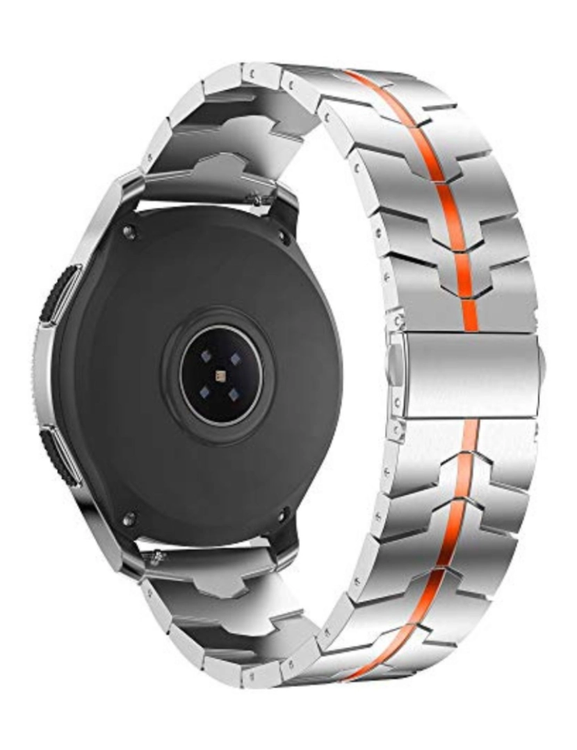 imagem de Bracelete SteelLink para Samsung Galaxy Watch6 Classic 47mm Prata e laranja3