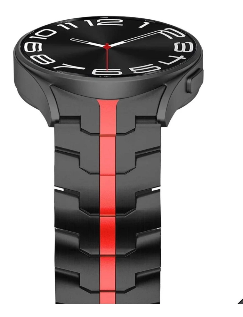 imagem de Bracelete SteelLink para Samsung Galaxy Watch4 40mm Preto e vermelho2