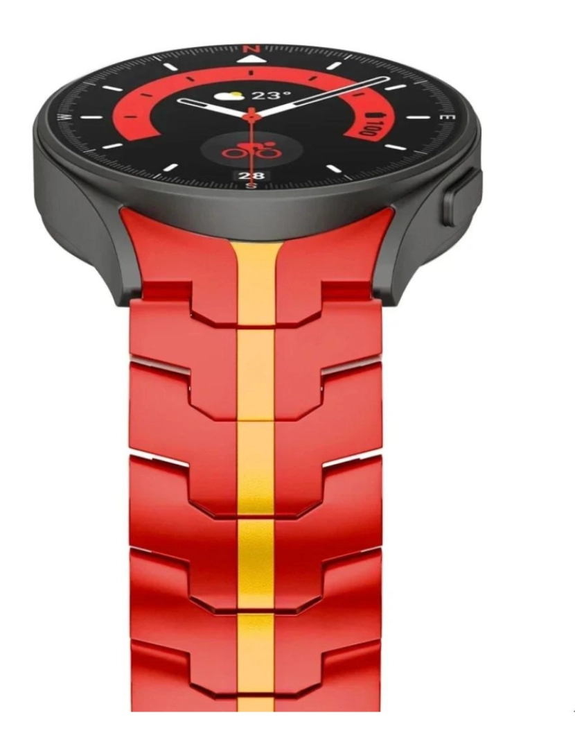 imagem de Bracelete SteelLink para Samsung Galaxy Watch4 40mm Vermelho e Dourado2