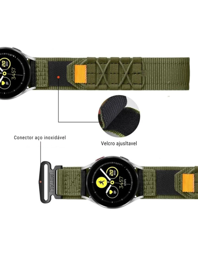 imagem de Bracelete Militar Nylon para Samusung Galaxy Watch4 40mm Verde3