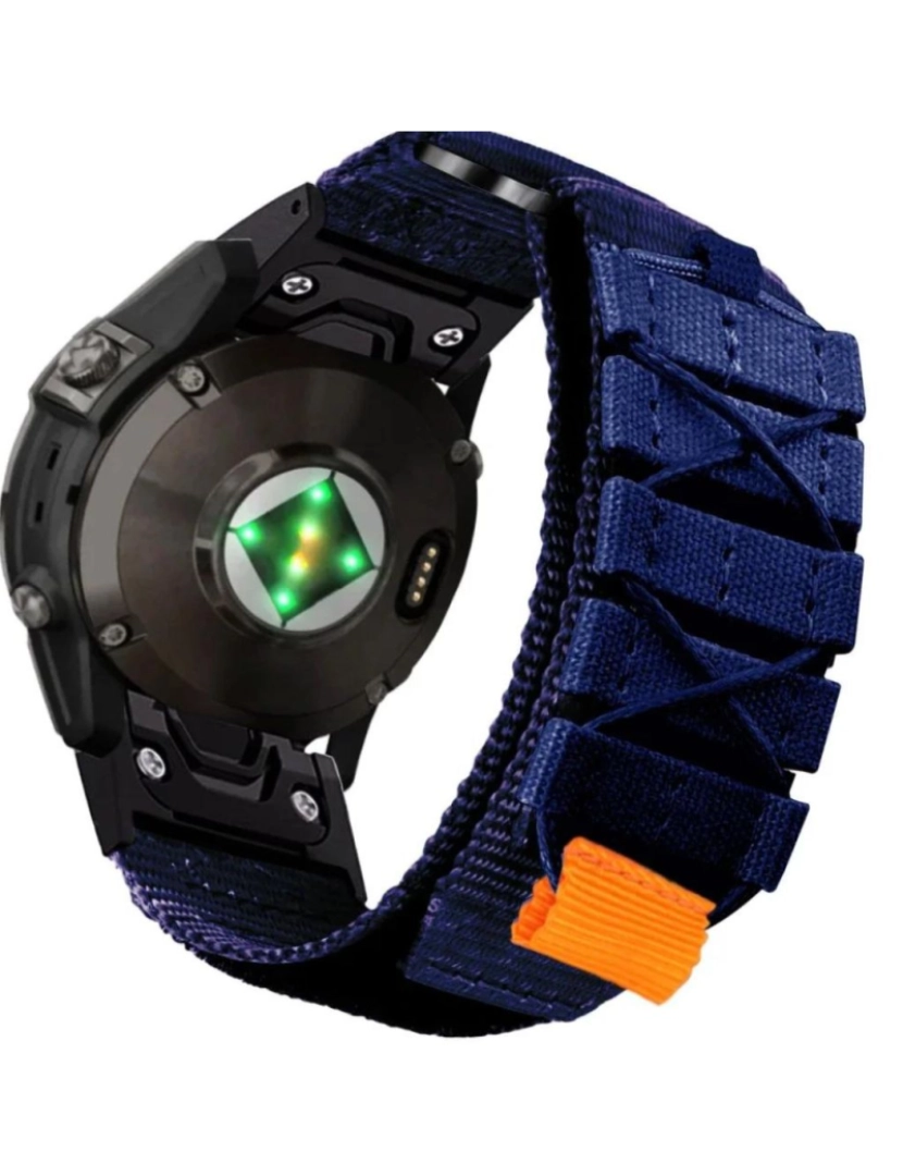 Antiimpacto! - Bracelete Militar Nylon para Garmin Fenix 7 Pro Azul