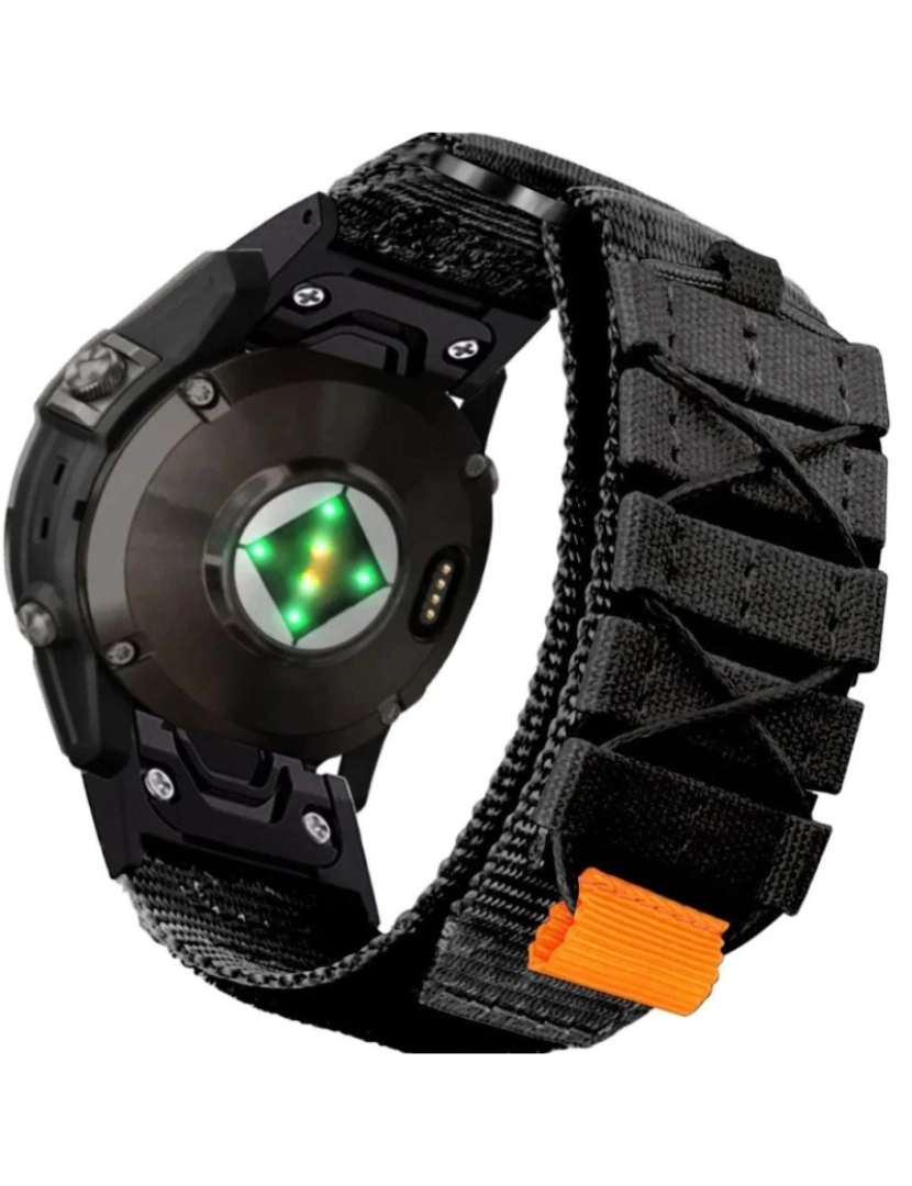 Antiimpacto! - Bracelete Militar Nylon para Garmin Fenix 7 Pro Preto