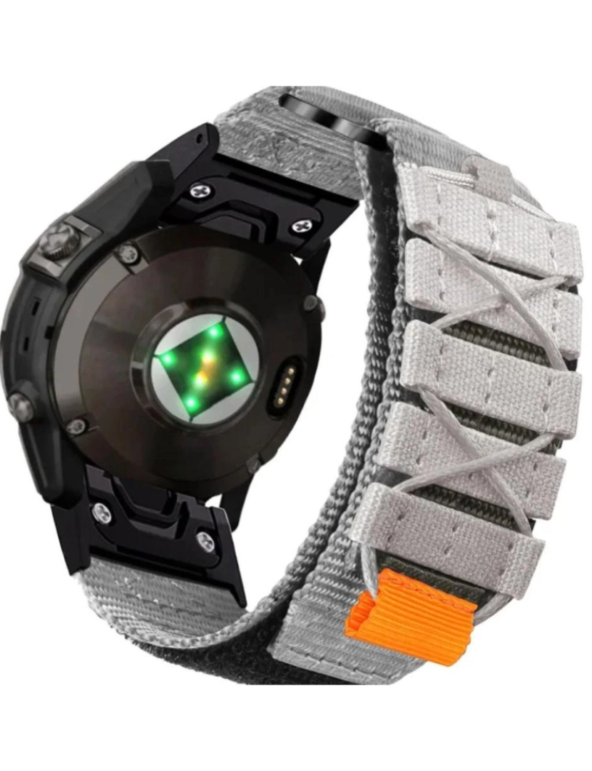 Antiimpacto! - Bracelete Militar Nylon para Garmin Fenix 7 Pro Cinzento