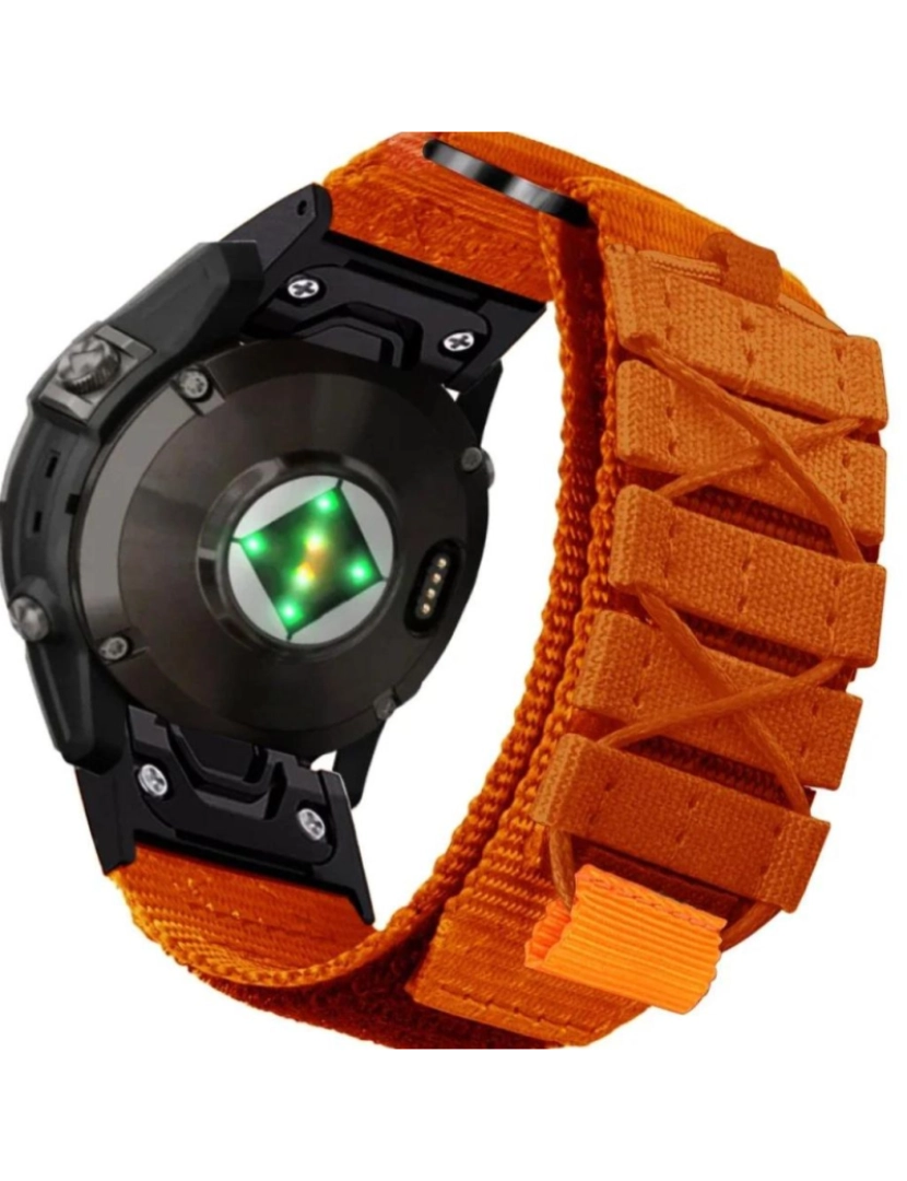 Antiimpacto! - Bracelete Militar Nylon para Garmin Fenix 7 Pro Laranja