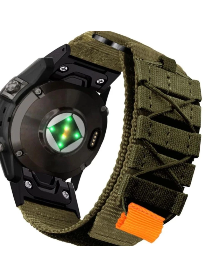 Antiimpacto! - Bracelete Militar Nylon para Garmin Fenix 7 Pro Verde