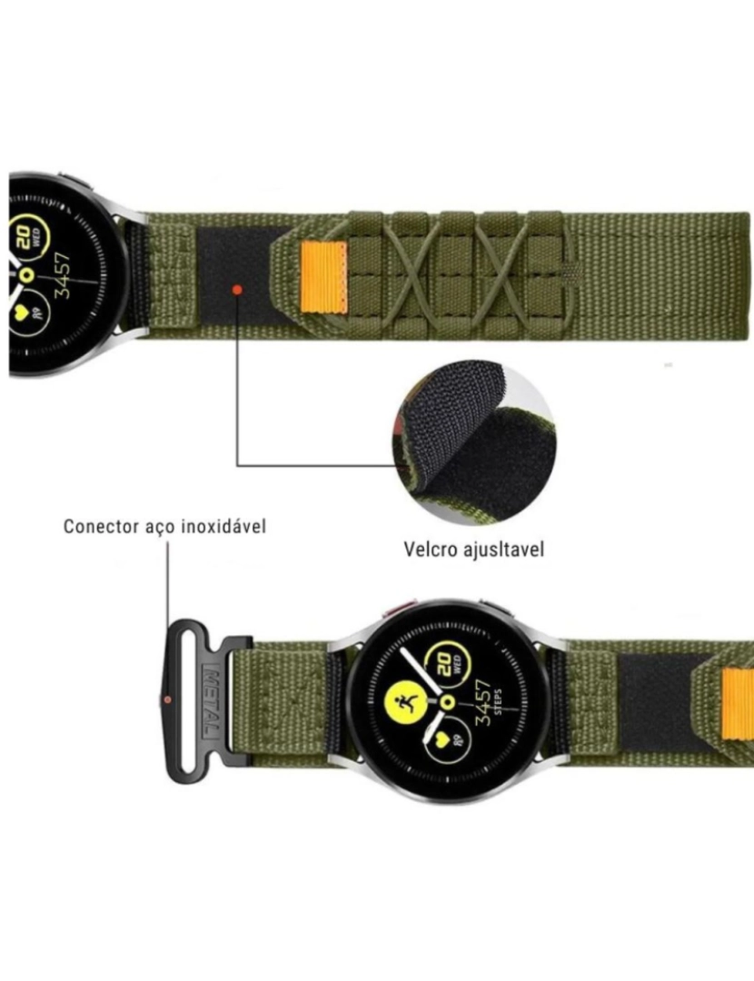 imagem de Bracelete Militar Nylon para Garmin Fenix 7 Pro Verde2