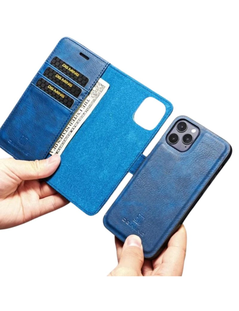 imagem de Capa livro magnético 2x1 removível para Iphone XS Azul3