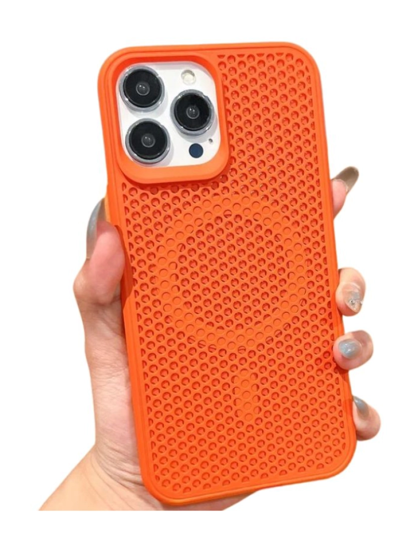 imagem de Capa respirável com Magsafe para para Iphone 12 Laranja2