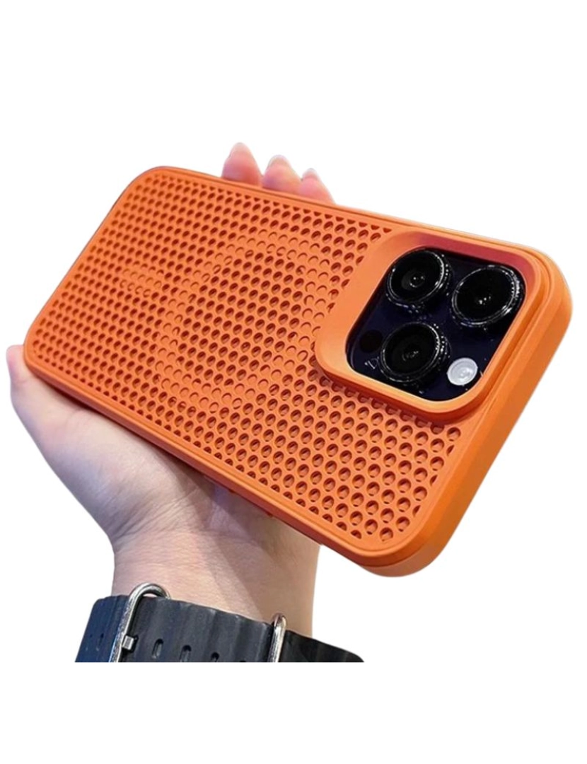 imagem de Capa respirável com Magsafe para para Iphone 12 Laranja3