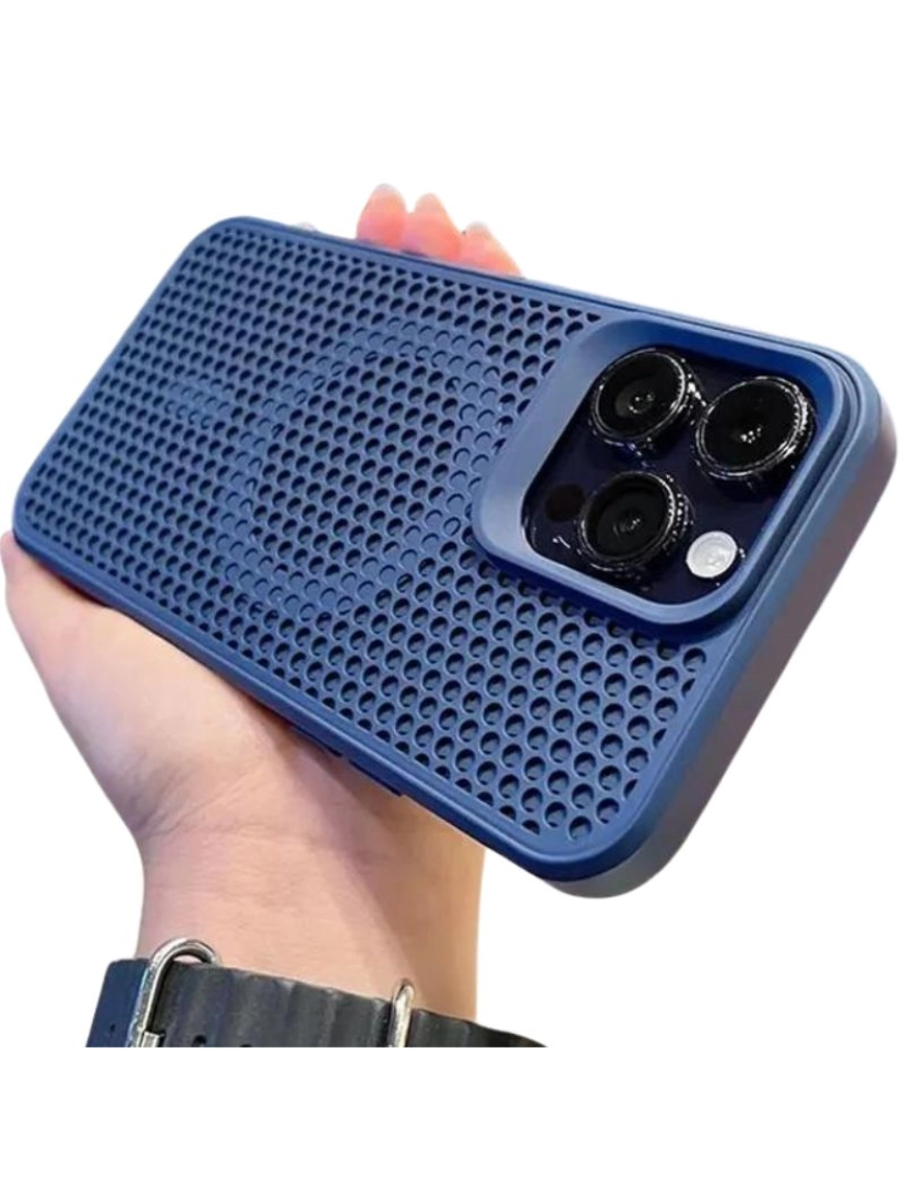 imagem de Capa respirável com Magsafe para para Iphone 13 Azul Escuro3