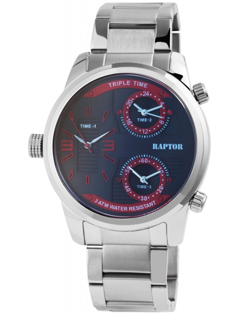 Raptor - Relógio Raptor  Fox Homem com Pulseira de Aço Inoxidável com 3 Movimentos