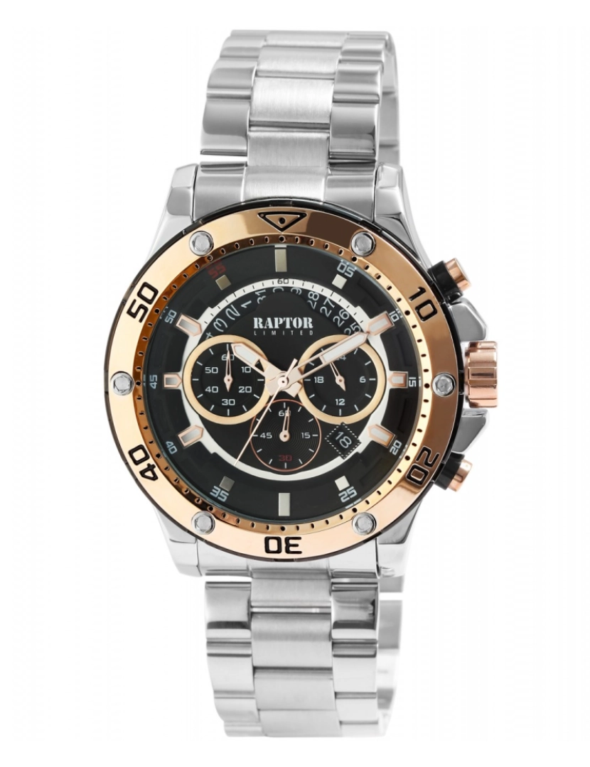 Raptor - Relógio Raptor  Chronograph com Pulseira de Aço Inoxidável