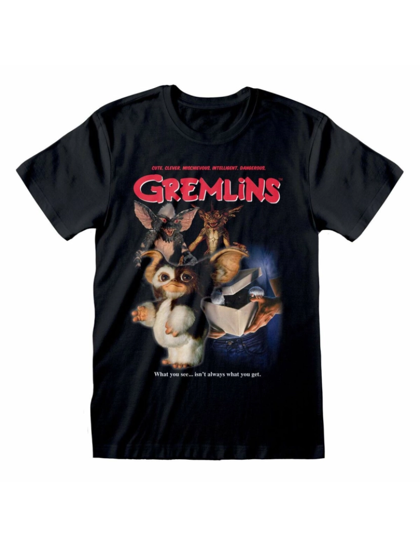 Gremlins - Camisola de Manga Curta Gremlins Homeage Style Preto Unissexo