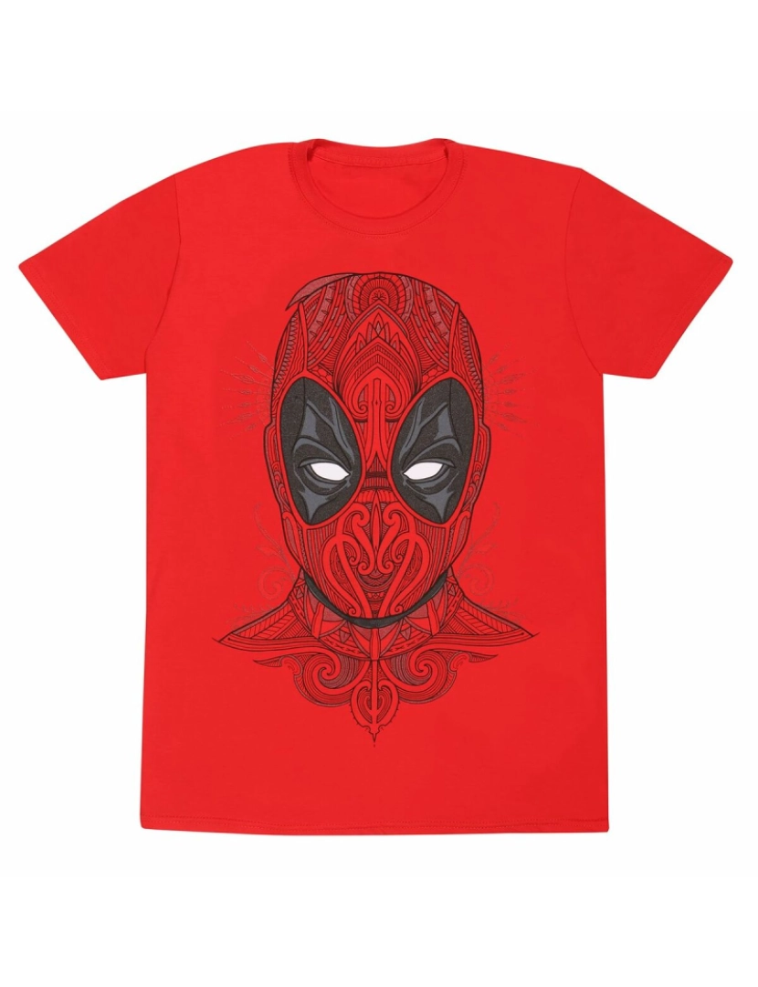 Deadpool - Camisola de Manga Curta Deadpool Tattoo Style Vermelho Unissexo