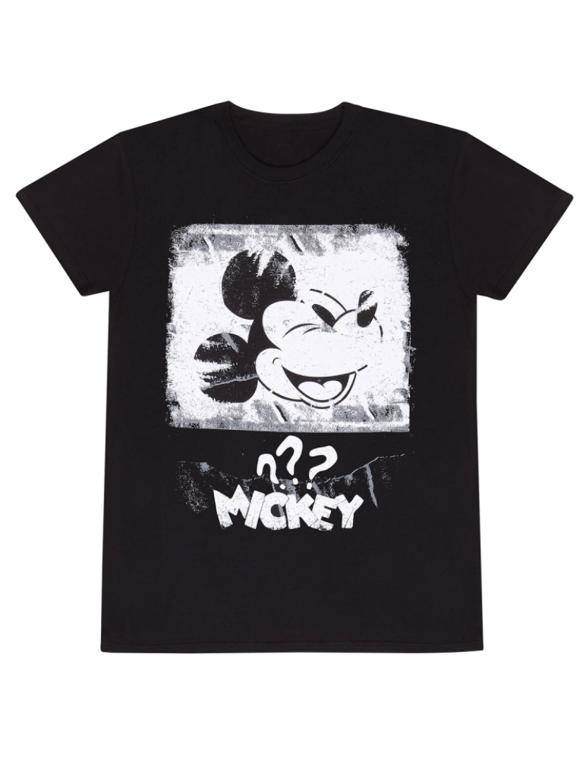 Mickey Mouse - Camisola de Manga Curta Unissexo Mickey Mouse Poster Style Preto