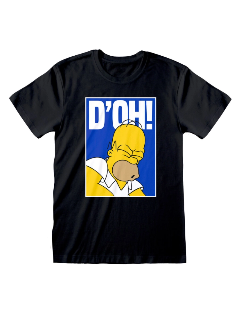 The Simpsons  - Camisola de Manga Curta Unissexo The Simpsons Doh Preto