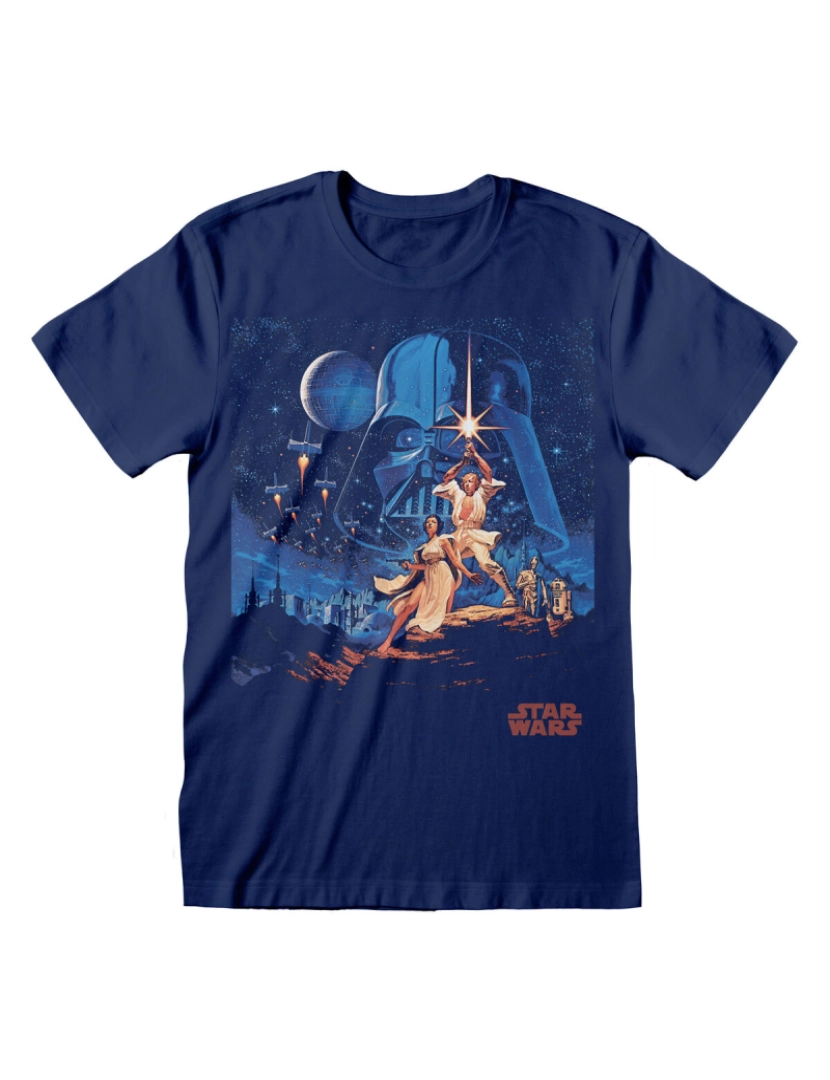 Star Wars - Camisola de Manga Curta Unissexo Star Wars New Hope Vintage Preto