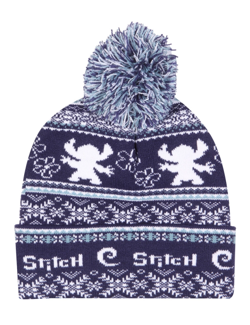 Stitch - Chapéu Stitch Fair Isle Pom Beanie Azul Marinho