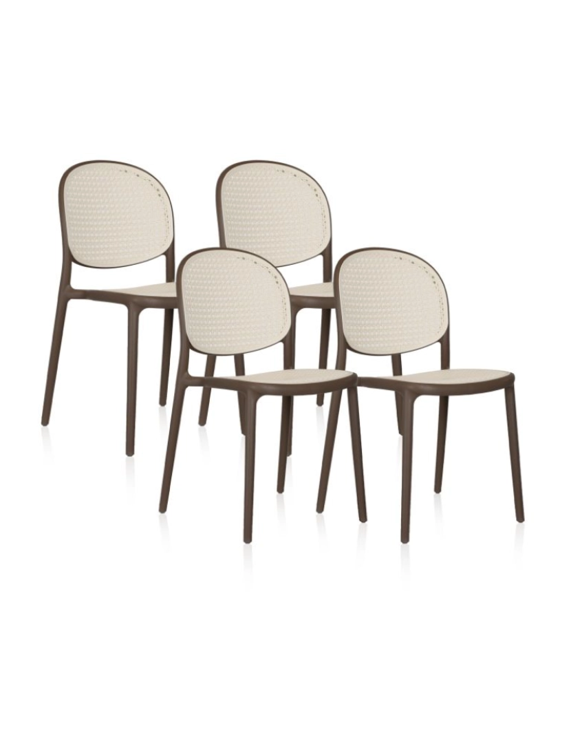 imagem de Pack 2 sillas de exterior Klux Taupé - rattan 56 x 85 x cm2