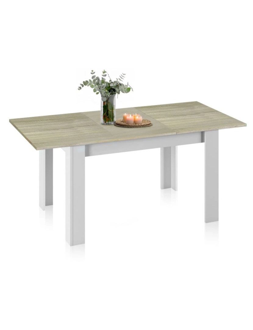 imagem de Mesa de comedor Danna Blanco Artik (Blanco Mate) – Roble Alaska 190 x 78 x cm2