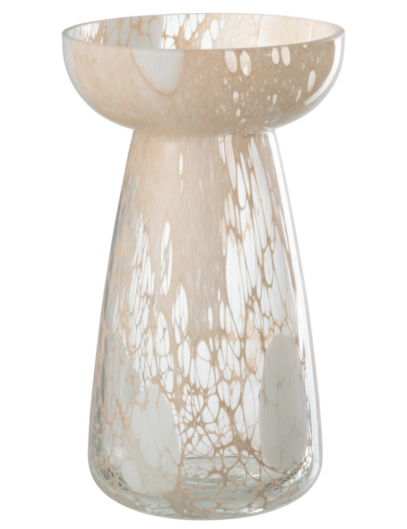 J-Line - J-Line Vase alta fio bege vidro/laranja branca