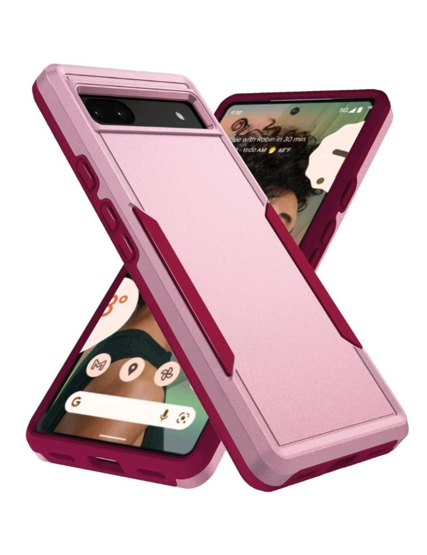 Antiimpacto! - Capa com camada dupla para Google Pixel 6 Rosa e Vermelho