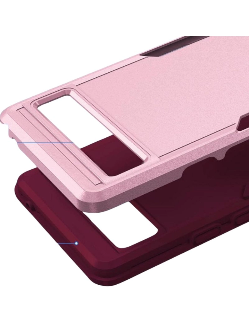 imagem de Capa com camada dupla para Google Pixel 6 Rosa e Vermelho3