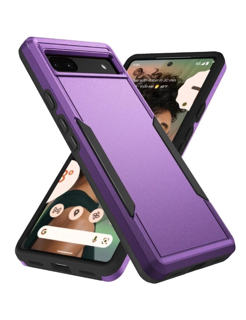 Antiimpacto! - Capa com camada dupla para Google Pixel 6A Roxo e preto