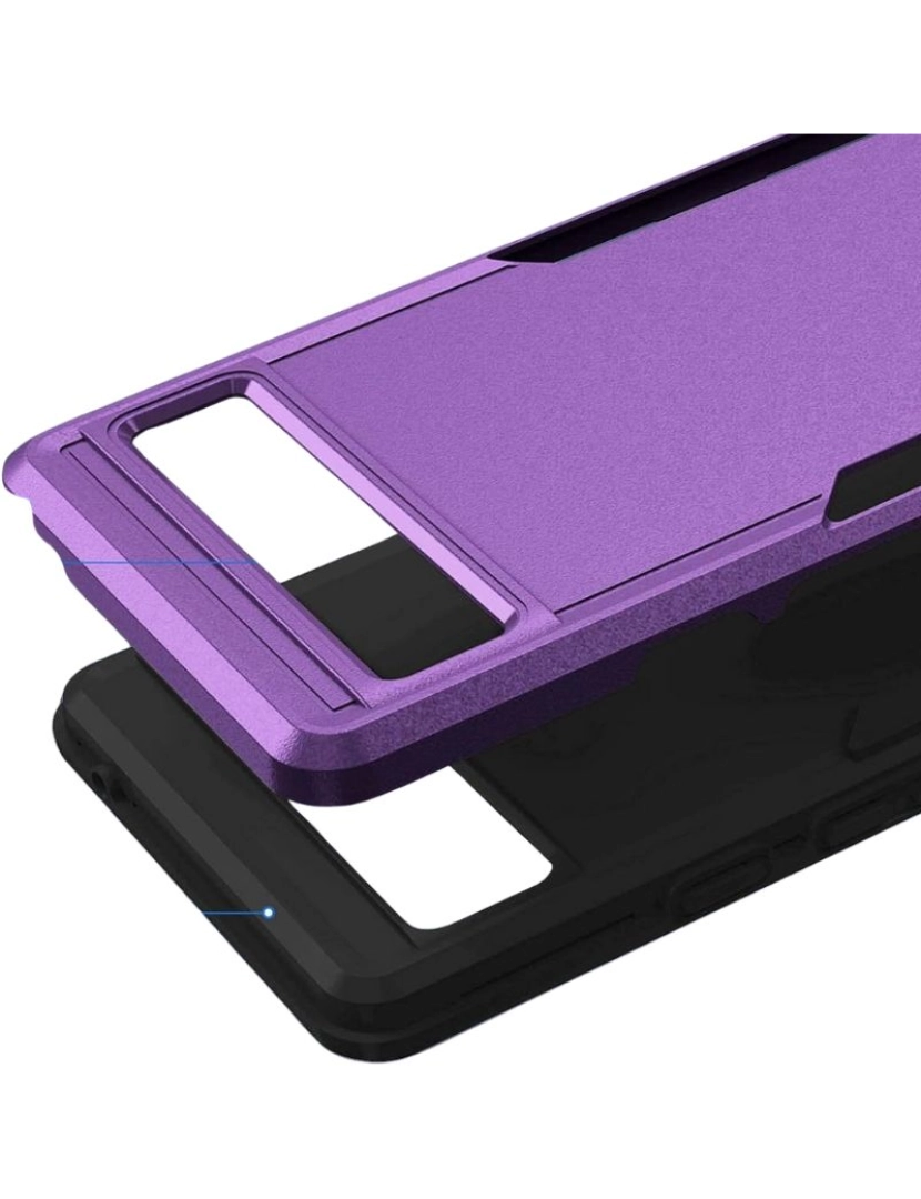 imagem de Capa com camada dupla para Google Pixel 6A Roxo e preto3