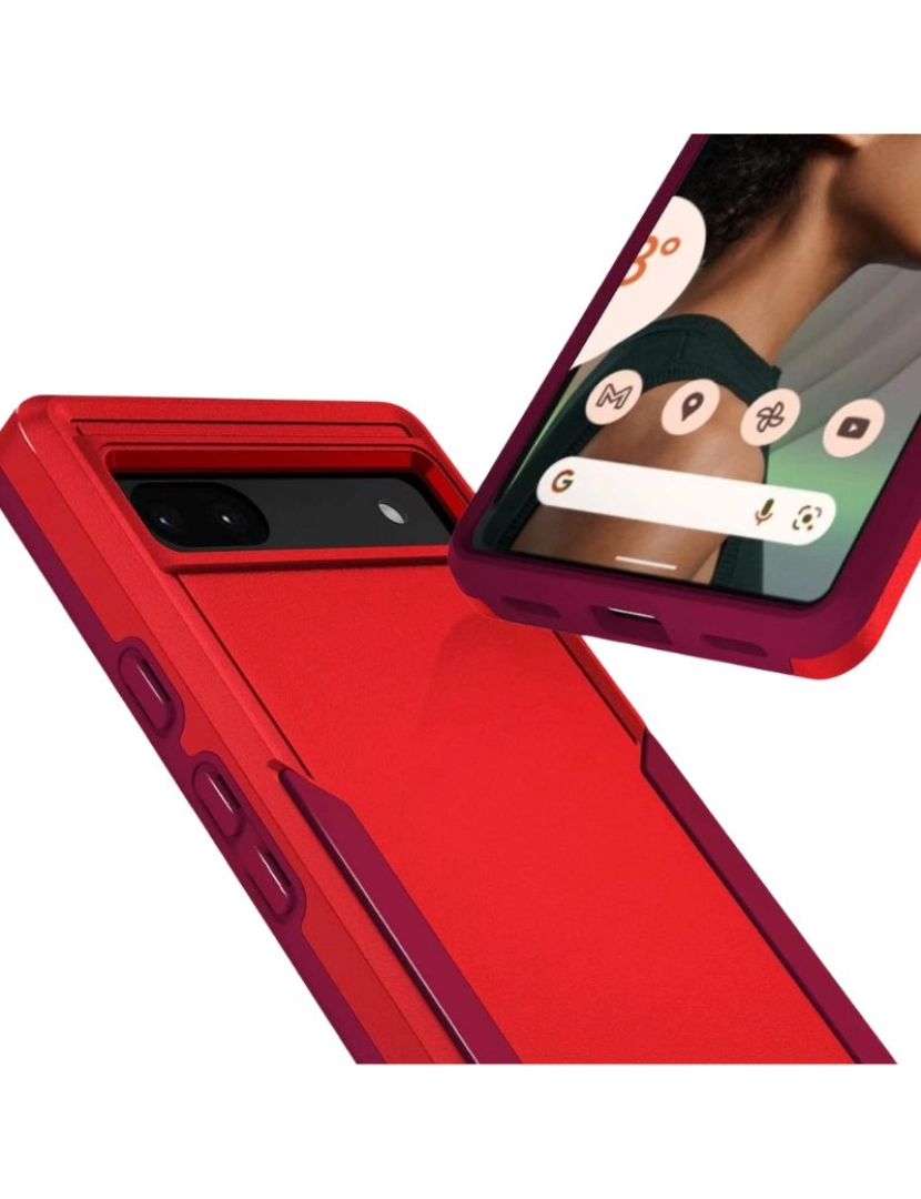 imagem de Capa com camada dupla para Google Pixel 6 Vermelho2